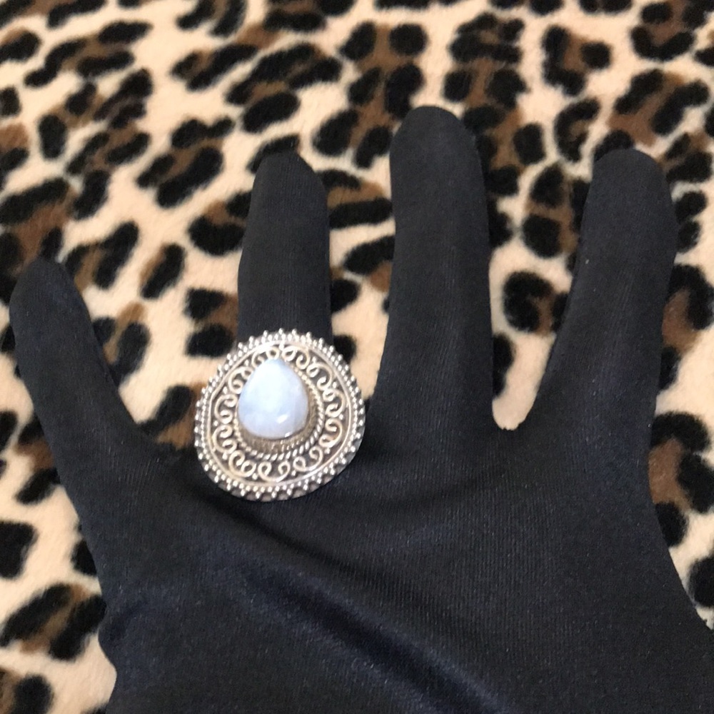 Sterling Silver Rainbow MOONSTONE Rainbow Healing Ring 7 925 Jewelry Gemstone - Picture 11 of 16